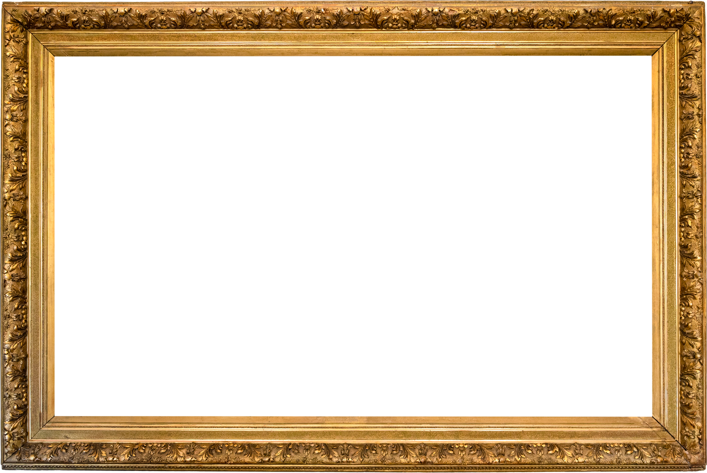 blank ornamental gold picture frame cut out